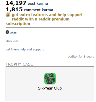REDDIT ACCOUNT with 16012 karma, Post KARMA 14197 and Comment Karma 1815, 6 years 8 months